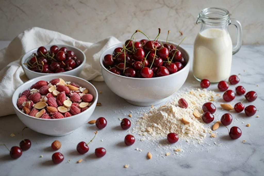 Ingredients for Cherry Almond Cake