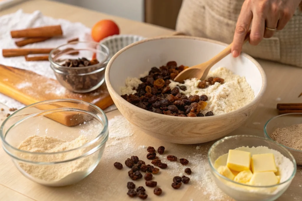 tep-by-step process of making raisin toast